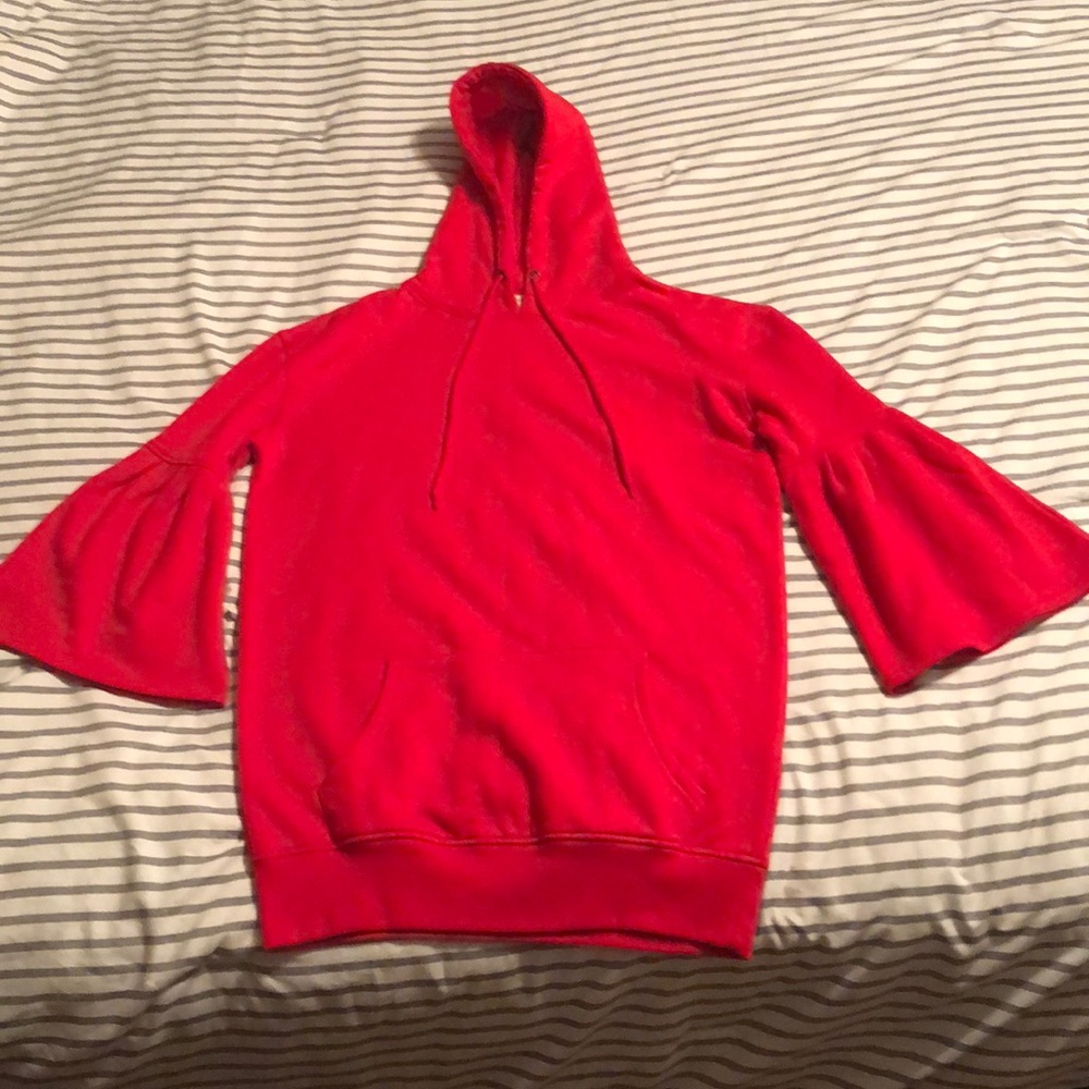 Hoodie with bell sleeves